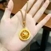 Colgante de Oro de Arena Vietnamita Xizang Zaki Lamu, Cadena para Suéter de Colgante Giratorio de Alta Gama para Mujer Estilo Xizang
