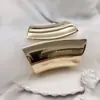 Pulsera Trendy de Patrón de Ola Irregular, Brazalete Liso Abierto, Suministro de Joyería de Gama Alta de Nicho para Comercio Exterior
