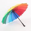 Atacado de Guarda-chuva 16 Varetas Arco-Íris, Ampliado e Reforçado, Capa à Prova d'Água, Cabo Longo, Haste Reta, Guarda-chuva Automático, Logo Personalizado