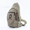 Casual Masculino Pequeno Peito Bolsa Nostálgico Lona Bolsa Esportes Masculino Bolsa Multifuncional Ao Ar Livre Crossbody Bolsa Frente Traseira Retro Vermelho Estrela