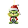 Desenho Animado de Natal Transfronteiriço Grinch Pingente Criativo Decorações de Árvore de Natal Ornamentos Acrílicos Planos Pendurados Presentes