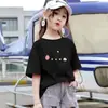 2134# Camiseta de Manga Corta 100% Algodón para Niñas Ropa Infantil Coreana Estampada Vestido de Verano para Bebé Top Casual de Dibujos Animados para Niños