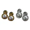 Aretes de Perla con Hilo de Figura de Ocho Estéreo Estilo Metálico para Mujer, Aretes de Perla en Espiral Estilo Festivo, Aguja de Plata 925 Venta al por Mayor