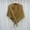 Chal Triangular de Mezcla de Lana de Nuevo Estilo para Mujer al por Mayor Otoño e Invierno, Bufanda de Punto Gruesa y Cálida, Capa Versátil de Color Sólido