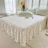 Nuevo Estilo 2024 Juego de Tres Piezas de Falda de Cama 100% Algodón Colcha de Una Pieza Sábana de Cama 100% Algodón con Volante Estilo Coreano Protector de Cama General para Cuatro Estaciones