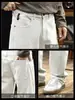 Jeans Masculino Casual Minimalista Relaxado Estilo Old Money de Alta Qualidade, Novo Modelo Outono 2026, Calça Longa Casual Reta Elástica Confortável