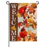 Bandera de Jardín de Acción de Gracias Transfronteriza Decoración de Patio de Otoño Bandera Estampado de Calabaza Hoja de Arce Lino Bandera de Doble Cara