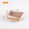 Caja desechable de papel Kraft para ensalada de frutas Caja de papel Kraft para almuerzo Caja para ensalada engrosada Caja de embalaje Caja de embalaje para alimentos