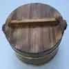 Balde de madeira para arroz isolado, redondo com tampa, uso comercial, recipiente de arroz de sushi para hotel/restaurante, balde pequeno de madeira para servir arroz e louças.