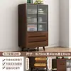 Aparador Pequeño de Apartamento Nórdico de Madera Maciza Gabinete de Té Mesa de Café Gabinete de Almacenamiento Estilo Chino Nuevo Gabinete de Almacenamiento para Dormitorio