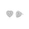 Pendientes clásicos de moda de doble capa con circonita en forma de corazón de plata de ley 925, nicho, ins, simples, en forma de corazón, para otoño e invierno, venta al por mayor