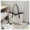Lino Europeo y Americano Gran Capacidad Lazo Verano 2026 Nuevo Simple Moda Hombro Único Portátil Bajo el Brazo Bolso Tote