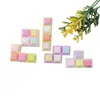 Piezas Geométricas de Resina 3D de Colores Macaron, Cuadrados Pequeños de Color Sólido Bloqueados por Color, Pegamento Crema Decoración Hecha a Mano DIY
