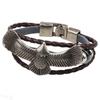 Pulseira Zino de couro bovino genuíno Yiwu fábrica direta acessórios de liga de metal águia pulseira tecida estilo retrô homens