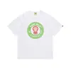 Atacado transfronteiriço verão 2026 nova marca da moda BAPE Camiseta com estampa clássica de macaco, camiseta unissex de manga curta