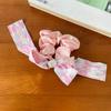 Suave Cera Dulce Pasador Rosa Lana Intestino Grueso Anillo para el Cabello Fieltro Oso Diamantes de Imitación Premium Borde de Lazo de Cereza