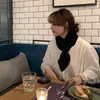 Bufanda para Mujer Otoño e Invierno Tejida Nueva Engrosada de Moda Cruzada Cálida Lana Felpa Cuello de Lana Estilo Coreano