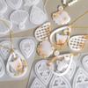 Molde DIY para brincos de gota de cristal, pingente de colar com furo, gota oca, concha, borboleta, à vista