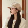 Estilo coreano Novas Boinas de Cabeça Grande Outono e Inverno Feminino Showface Moda Pequena Moda Na Moda Octogonal Cap Vintage All-match Pintores Chapéu