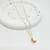 Collar con Colgante de Sol y Luna de Moda Larga con Temperamento Transfronterizo Europeo y Americano para Mujer Set de Dos Piezas