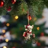 Cachorro de Ciclismo de Natal Pingente Acrílico Novo Cruzamento Decoração Interna de Carro Pingente Pingente de Árvore de Natal