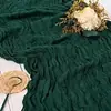 Mantel de gasa de algodón plisado transfronterizo, camino de mesa para decoración de mesa de banquete de bodas, ambiente de mesa de postres multicolor Morandi