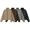 Atacado de fabricante de roupas femininas transfronteiriço 2026 moda casual estilo europeu e americano jaqueta acolchoada de algodão solta com zíper e gola alta