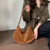 Bolso de Hombro de Gamuza Estilo Perezoso 2026 Nuevo Retro Gamuza Mate Piel de Vaca Bolso Hobo Bolso de Axila Bolso Cruzado para Mujer