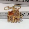 Chaveiro de Elefante Diamante Cor Strass Metal Animal Bolsa Pequeno Pingente Chaveiro Pequeno Presente Atacado