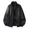 Chaqueta funcional de estilo americano para hombre, cuello alto, inspirada en la ropa de trabajo, otoño, corte holgado, silueta fruncida, prenda exterior moderna y versátil