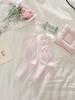 Calcetines Cómodos de Verano para Mujer, Calcetines Dulces de Felpa con Lazo, Calcetines Finos Transpirables para Mujer, Estilo Ballet Juvenil, de Media Pantorrilla