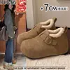 Versión de Lana de Zapatos Birkenstock para Mujer, Suela Gruesa, Aumenta la Altura, Zapatos de Piel de Cordero, Forro de Lana Polar, Engrosados, Botas de Nieve Cálidas, Zapatos de Algodón
