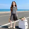 Conjunto de Verano Rantuo para Niñas 2026 Ropa Infantil Estilo Coreano Floral con Cuello de Muñeca Conjunto de Top Falda Pantalones para Niños Mayores Estilo Delgado Transfronterizo