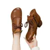 Botines Nuevos Estilo Étnico Retro Piel Suave Zapatos de Piel para Madres y Mujeres Suela de Goma Antideslizante Versátiles de Moda Zapatos de Mujer Liquidación Al por Mayor