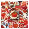 50 Piezas de Pegatinas Pequeñas de Tomate Estilo Ins Tomate Fruta Dibujos Animados Graffiti Creativo Tarjeta Goo DIY Funda de Teléfono Móvil Pegatinas para Computadora