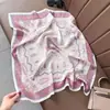 Bufanda Romántica de Seda Rosa con Estampado Paisley para Mujer, Bufanda Cuadrada Pequeña de Seda de Morera Crepé de China de Alta Gama, Estilo Delgado para Primavera y Verano
