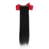 Peruca infantil rabo de cavalo curto laço acessórios de cabelo infantil cabelo liso rabo de cavalo alto grampo tipo de fibra química peruca peça de cabelo