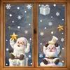 Decoraciones Navideñas Ciervo Dorado Muñeco de Nieve Pegatinas Electrostáticas Suministros para Fiesta Navideña Guirnalda Cálida de Iglú Pegatinas para Ventana