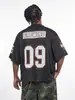 2025 Novo Estilo de Verão Retrô Americano Camisa Digital para Homens e Mulheres Malha Respirável e Confortável Camiseta Esportiva de Manga Curta com Gola V