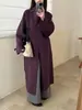 Abrigo de Lana de Doble Cara con Cuello Alto, Cinturón, Estilo Coreano, Temperamento Casual, Otoño/Invierno, Marca Grande, Abrigo Largo Grueso y Cálido