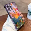 El Óleo Más Vendido de América del Norte Atardecer Montaña y Río Floral Colorido Funda para iPhone 17 con Airbag Apple 16 Funda Suave Anticaídas