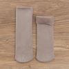 Meias quentes de outono e inverno para homens e mulheres, imitação de cashmere, meias de neve, meias grossas forradas com lã, meias de chão, listras verticais, cor sólida, comprimento médio da panturrilha