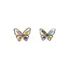 Brincos de Tarraxa Borboleta Doces e Requintados em Prata de Lei s925 2026 Modernos Pequenos Estilo Fada Frio Temperamento Azul Rosa Ornamentos de Orelha Mulheres