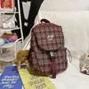 Mochila de Cuadros Retro Ins Coreana para Viaje Estilo Preppy de Nicho de Alta Apariencia Mochila para Estudiante de Secundaria