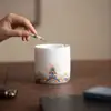 Cenicero de Porcelana de Jade Blanco Moda Creativo Estilo Chino Hogar Personalizado Sala de Estar Tendencia China con Fuga Anti-Ceniza Volante