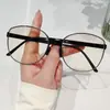 Óculos de Sol Gradiente Ultra Leves de Armação Grande Metal Dobráveis Ultra Finos Portáteis Óculos Lisos de Alto Padrão para Celebridades da Internet