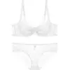 Lencería transfronteriza, encaje sexy, estilo de deseo puro, sujetador de boda, hace que los pechos grandes parezcan más pequeños, conjunto de lencería a juego, conjunto de sujetador fino rojo para mujer
