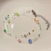 Pulsera de Piedra Ojo de Gato con Cuentas de Vidrio de Colores Diseño de Nicho 2023 Nuevo Ins Dulce Mejor Amiga Joyería Versátil