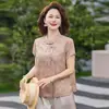 Ropa de verano para madre, manga corta, nuevo estilo chino, top para mujeres de mediana edad y mayores, ropa de verano para abuela, moda 2026, nuevo estilo, temperamento, camisa pequeña