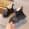 Inverno forrado de lã Moda Infantil Britânico Ankle Boots Meninos Zíper Lateral Moda Martins Botas Meninas Soft Bottom Moda Botas